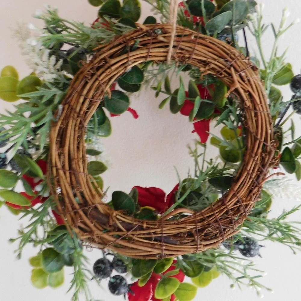Patriotic Candle Ring‎ Red White Blue Mini Wreath Cabinet Wreath 4th of July